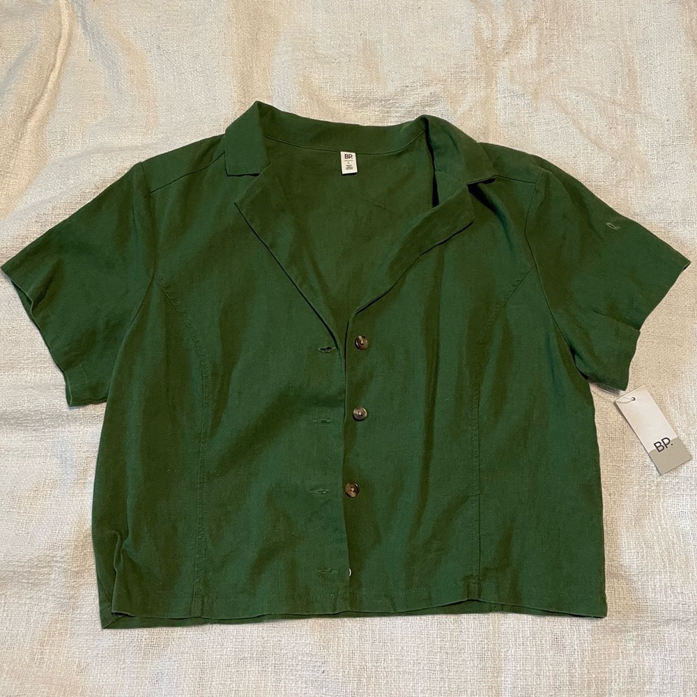 BP Short Sleeve Button Up Top - NEW WITH TAGS